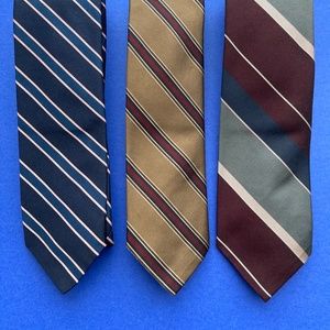 3 Robert Talbott Stripped Silk Ties Hand Sewn